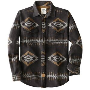 Men's Aztec Flannel Shirt long sleeve- western ultra heavyweight 10oz 2XL